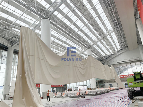 佛蘭空間虎門高鐵站室內膜結構吊頂工程最新進展分享